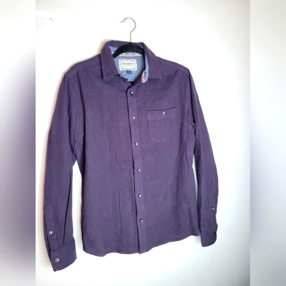 Flag & Anthem Casual Long Sleeve Button Down Blue Size Small